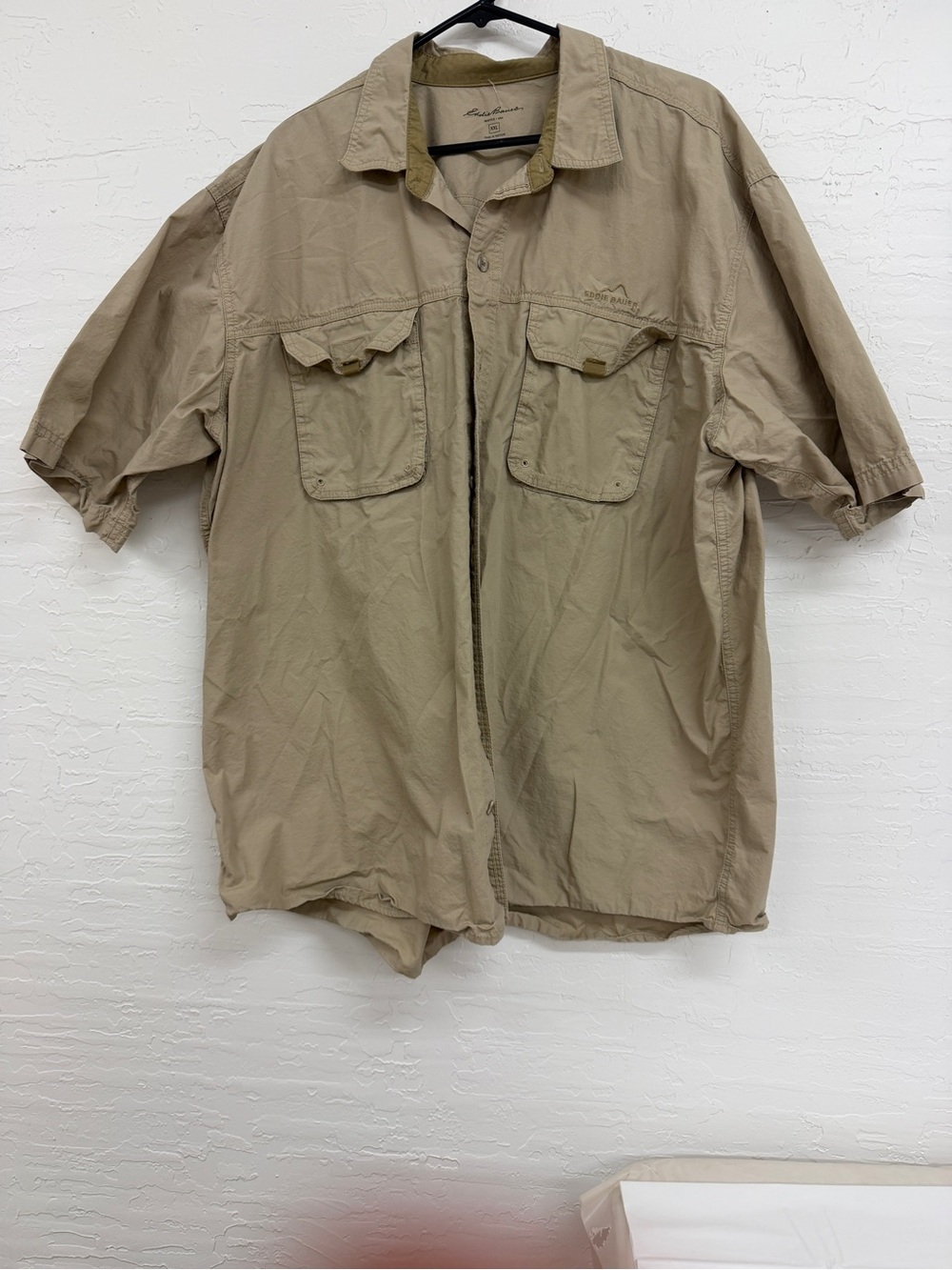 Eddie Bauer Men's Short-Sleeve Utility Shirt Jacket - Khaki